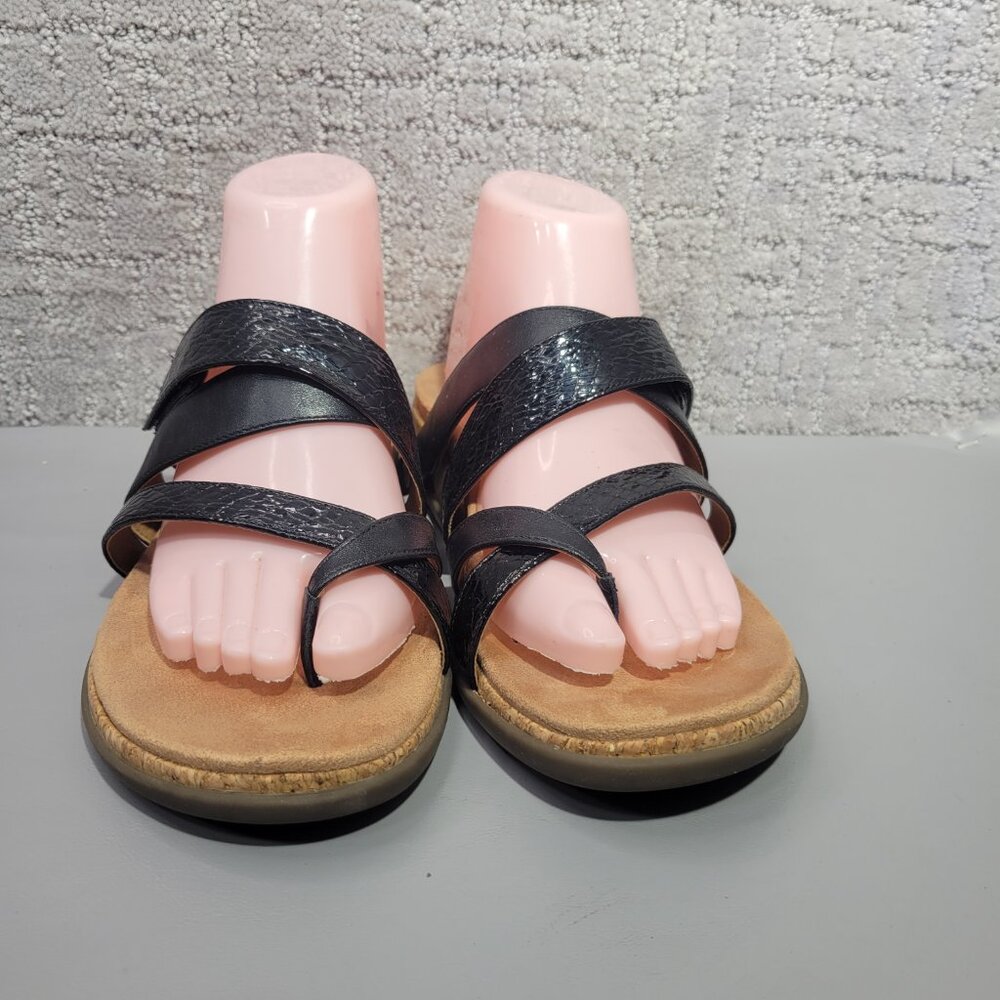 Vionic Anelle Womens Size US 8 Black Patent Lizard Print Synthetic Slide Sandals - Picture 6 of 12
